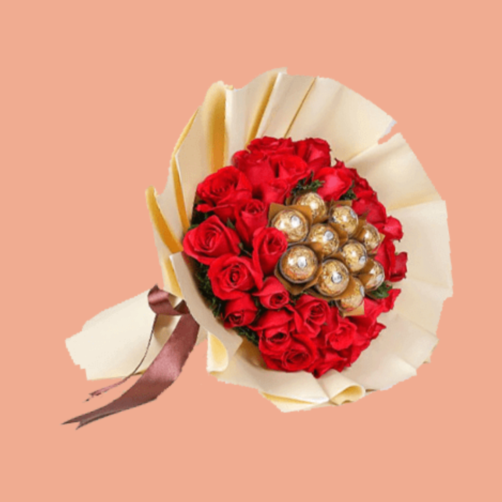 Red Roses and Ferrero Rochers Bouquet