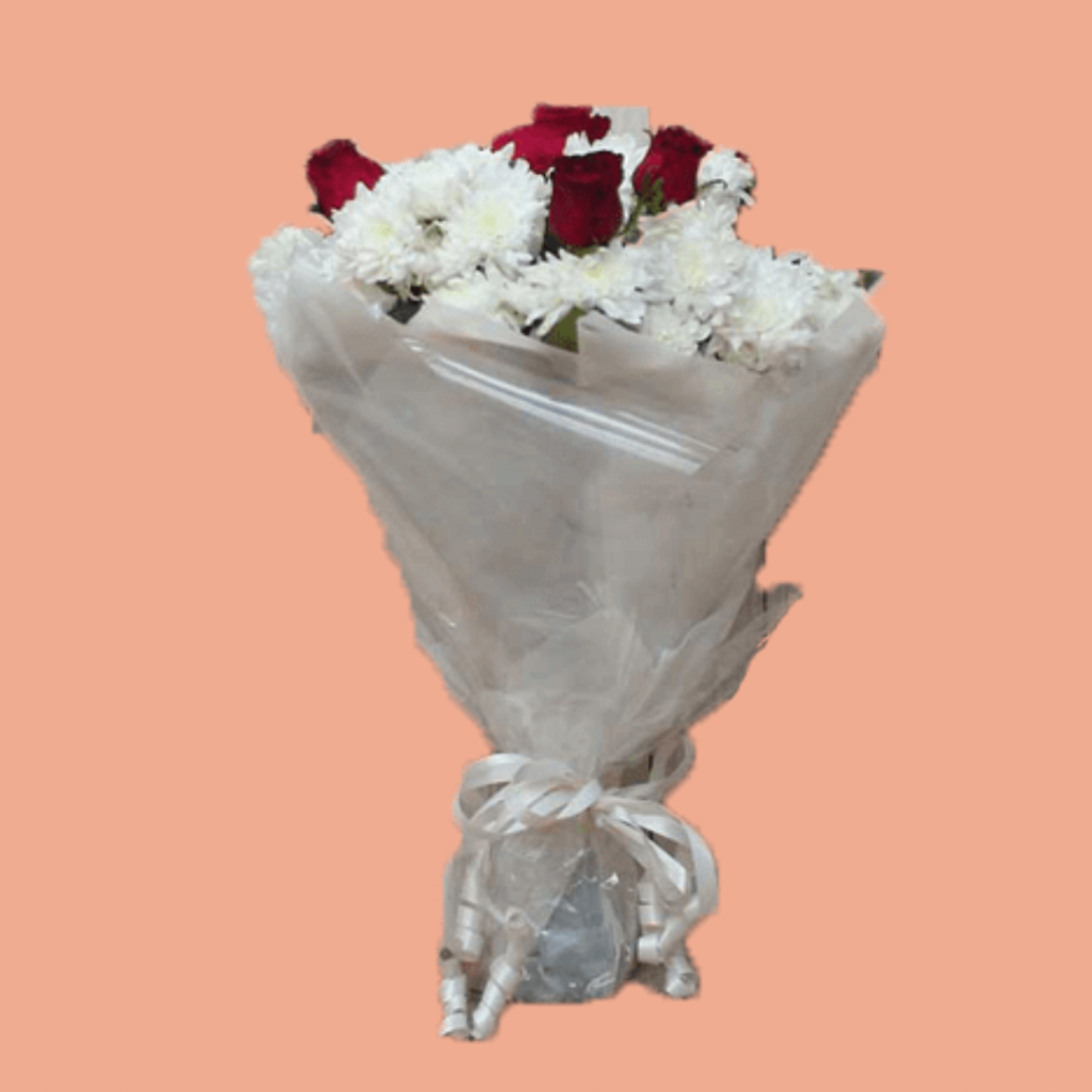 Imported Daisies & Red Roses Bouquet